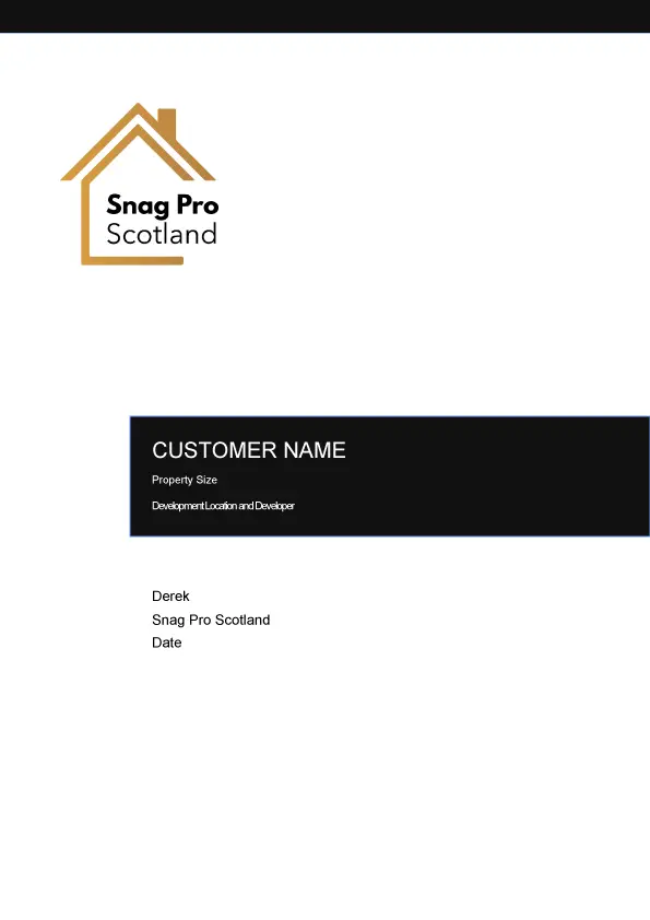 Snag Pro Scotland PDF Report Example Page 1
